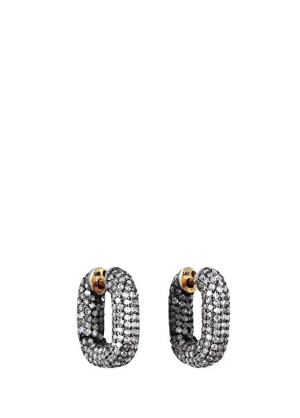 Pave Diamonds Women's Gold Earrings